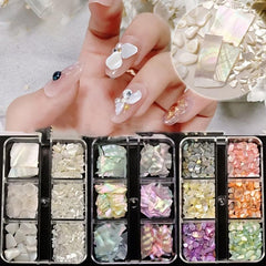 6 Colors Abalone Shell Slices for Nail Art DIY Shining Ocean Natural Flakes