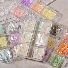 6 Colors Abalone Shell Slices for Nail Art DIY Shining Ocean Natural Flakes