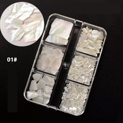 6 Colors Abalone Shell Slices for Nail Art DIY Shining Ocean Natural Flakes