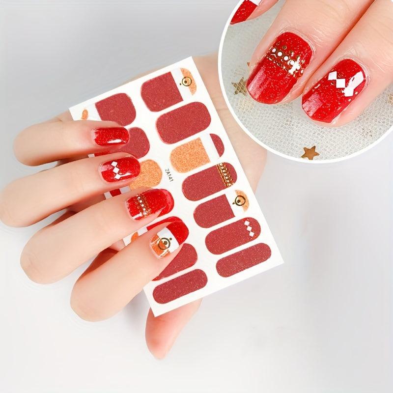 Christmas Nail Art Stickers Snowflake Santa Claus Leopard Print Nail Decals