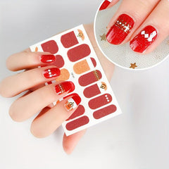 Christmas Nail Art Stickers Snowflake Santa Claus Leopard Print Nail Decals