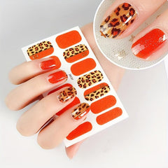 Christmas Nail Art Stickers Snowflake Santa Claus Leopard Print Nail Decals