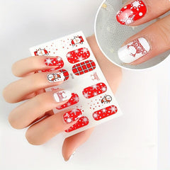 Christmas Nail Art Stickers Snowflake Santa Claus Leopard Print Nail Decals