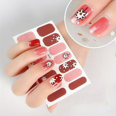 Christmas Nail Art Stickers Snowflake Santa Claus Leopard Print Nail Decals