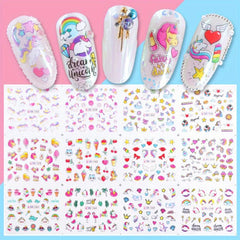 Desserts Nail Art Water Transfer Decals Cartoon Sliders