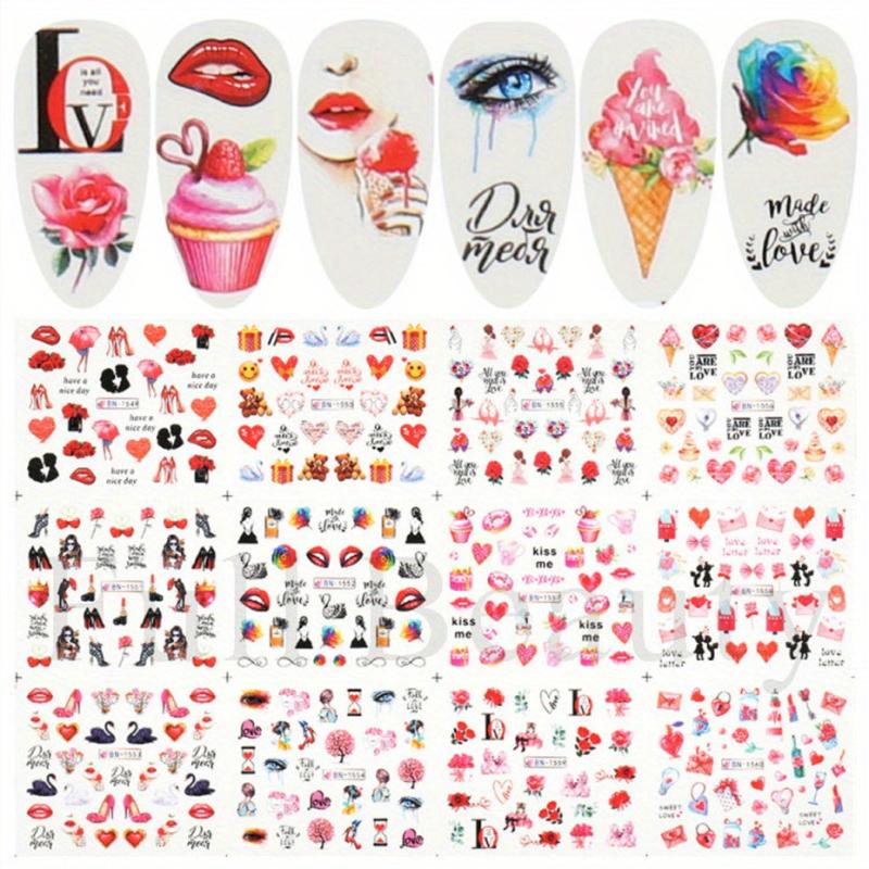 Desserts Nail Art Water Transfer Decals Cartoon Sliders