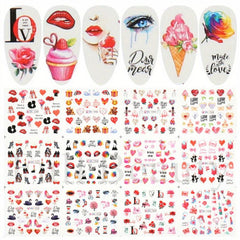 Desserts Nail Art Water Transfer Decals Cartoon Sliders