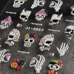 3D Halloween Nail Art Stickers Self Adhesive Nail Decals