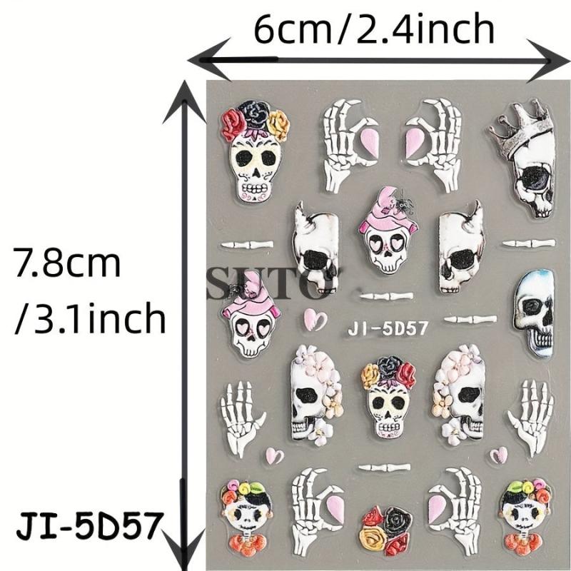 3D Halloween Nail Art Stickers Self Adhesive Nail Decals