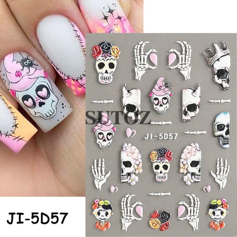 3D Halloween Nail Art Stickers Self Adhesive Nail Decals
