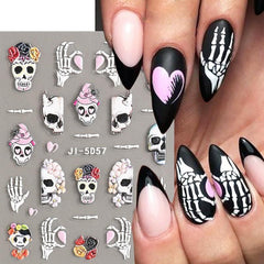 3D Halloween Nail Art Stickers Self Adhesive Nail Decals