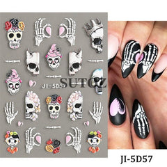3D Halloween Nail Art Stickers Self Adhesive Nail Decals