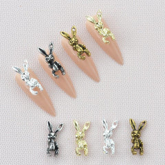 2pcs Alloy Bunny Nail Art Charms for DIY or Nail Salon