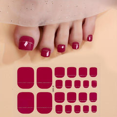 Glitter Toe Nail Stickers Full Nail Wraps Self Adhesive Toenail Polish Strips