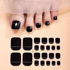 Glitter Toe Nail Stickers Full Nail Wraps Self Adhesive Toenail Polish Strips