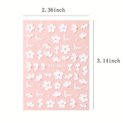 5D Embossed Acrylic DIY Flower Nail Sticker - Camellia Flower