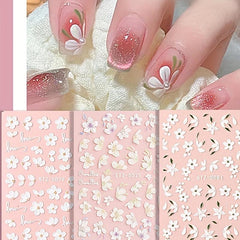 5D Embossed Acrylic DIY Flower Nail Sticker - Camellia Flower