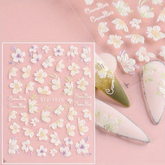 5D Embossed Acrylic DIY Flower Nail Sticker - Camellia Flower