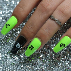 Gothic Letter Golden Alphabet Adhesive Nail Stickers