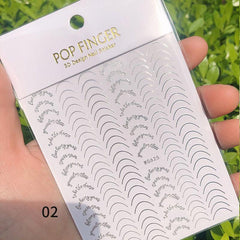 3D Rose Golden Striping Tape Nail Art for Geometric Designs