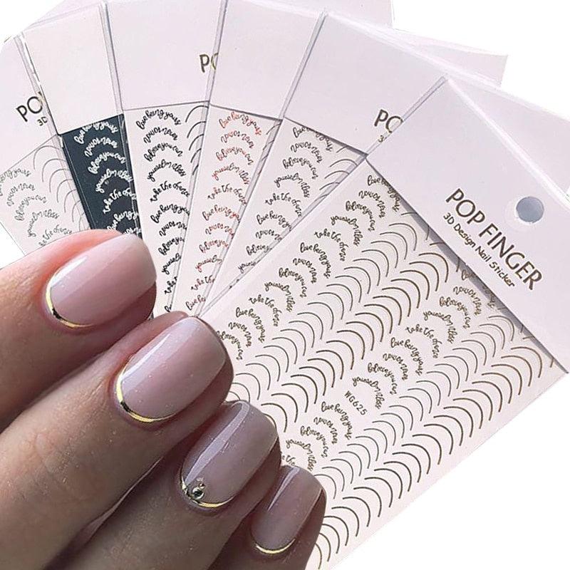 3D Rose Golden Striping Tape Nail Art for Geometric Designs