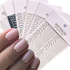 3D Rose Golden Striping Tape Nail Art for Geometric Designs