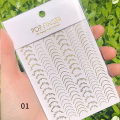 3D Rose Golden Striping Tape Nail Art for Geometric Designs