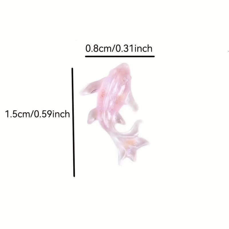 50pcs 3D Goldfish Nail Charms Resin Decorations Cartoon Rhinestones DIY
