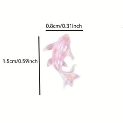 50pcs 3D Goldfish Nail Charms Resin Decorations Cartoon Rhinestones DIY