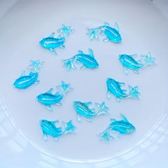 50pcs 3D Goldfish Nail Charms Resin Decorations Cartoon Rhinestones DIY