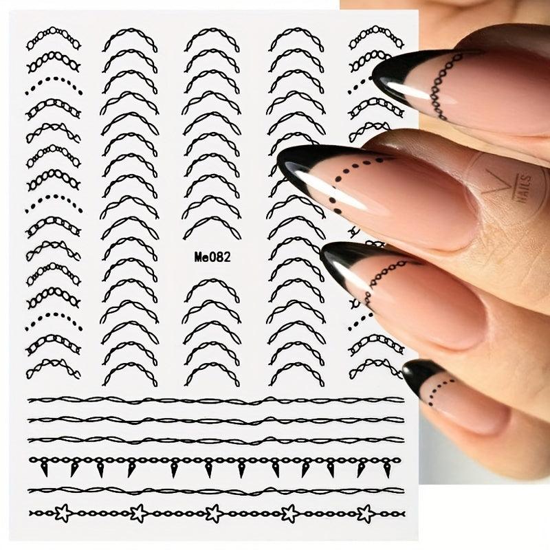 3D Nail Sticker Laser Silver Striping Tape French Style Manicure Accessories