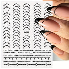 3D Nail Sticker Laser Silver Striping Tape French Style Manicure Accessories
