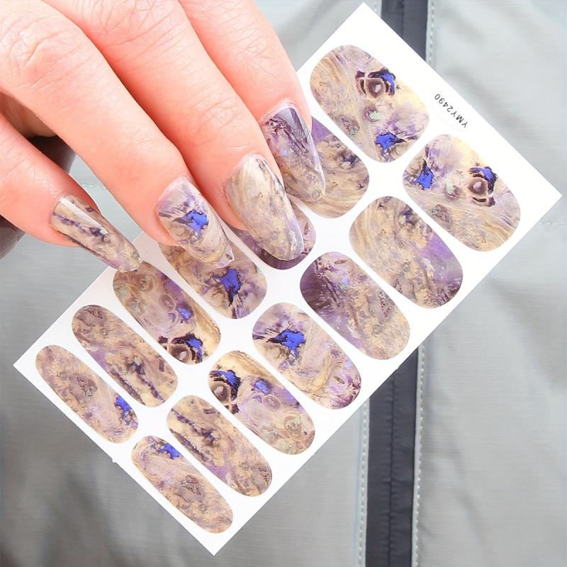 Marble Texture 3D Nail Stickers Self Adhesive Nail Decoration