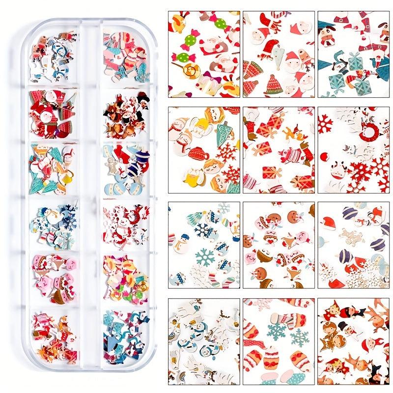 3D Halloween Christmas Nail Art Sequin Skull Flower Snowman Nail Flakes