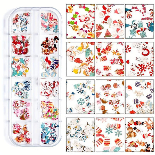 3D Halloween Christmas Nail Art Sequin Skull Flower Snowman Nail Flakes