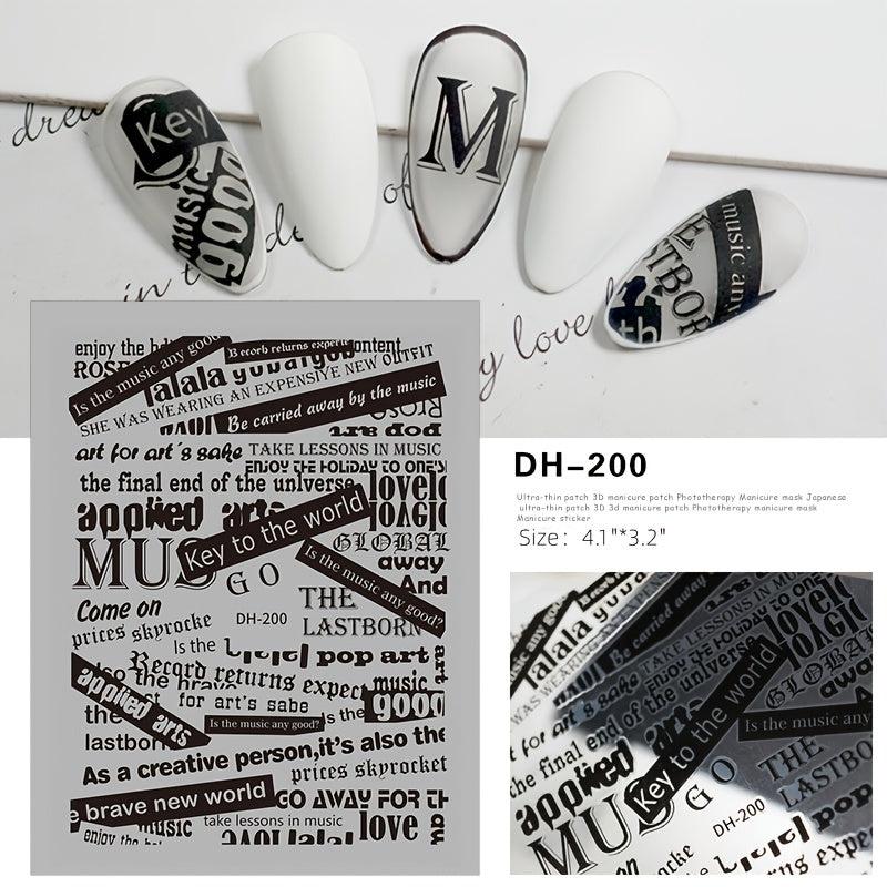 Self-Adhesive Letter Nail Stickers Nail Decals
