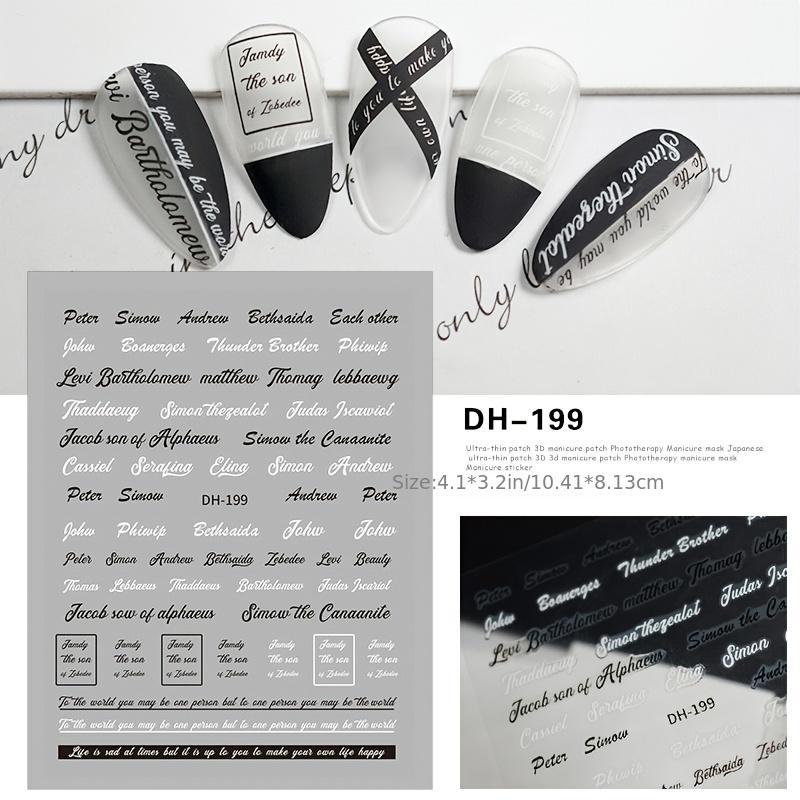 Self-Adhesive Letter Nail Stickers Nail Decals