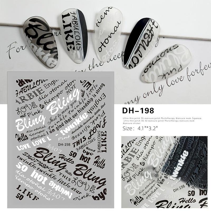 Self-Adhesive Letter Nail Stickers Nail Decals