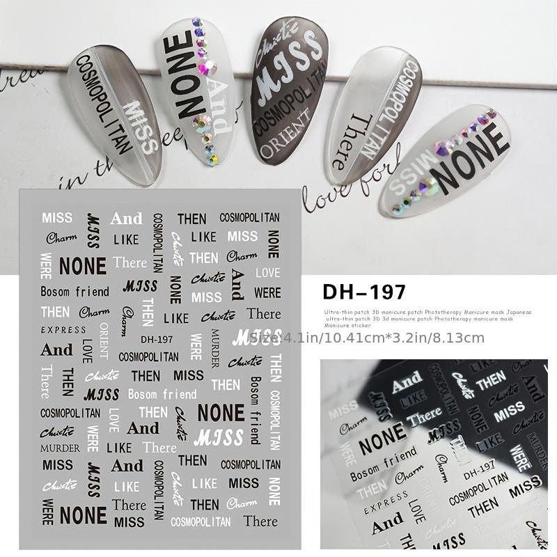 Self-Adhesive Letter Nail Stickers Nail Decals