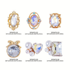 5pcs 3D Nail Art Charms AB Rhinestones Alloy Nail Gem Accessories