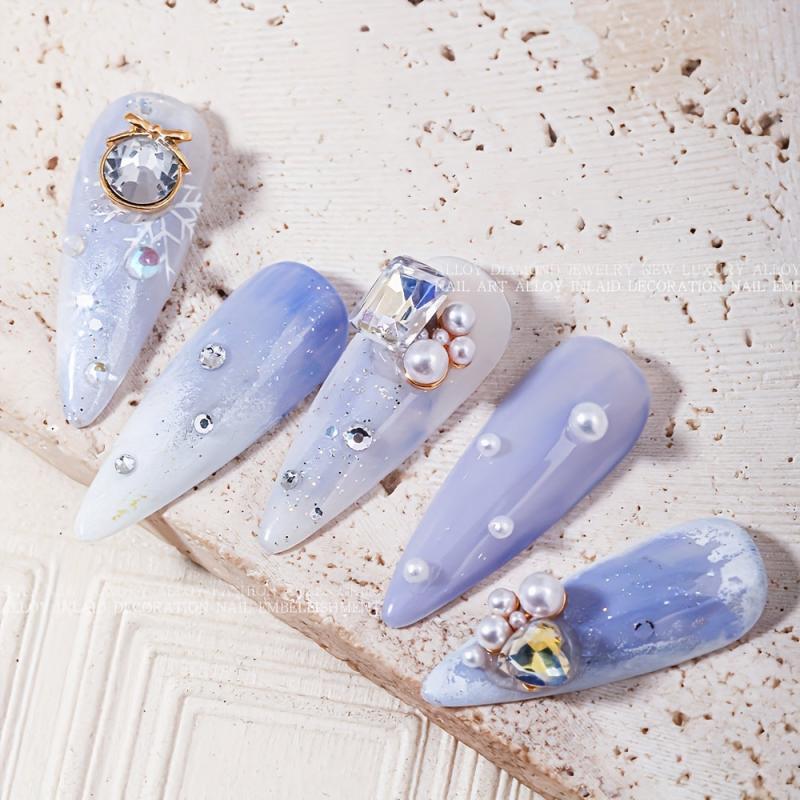 5pcs 3D Nail Art Charms AB Rhinestones Alloy Nail Gem Accessories