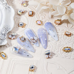 5pcs 3D Nail Art Charms AB Rhinestones Alloy Nail Gem Accessories