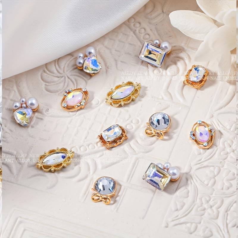 5pcs 3D Nail Art Charms AB Rhinestones Alloy Nail Gem Accessories