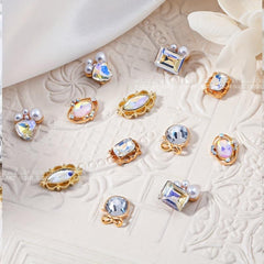 5pcs 3D Nail Art Charms AB Rhinestones Alloy Nail Gem Accessories