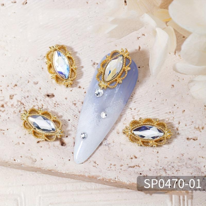 5pcs 3D Nail Art Charms AB Rhinestones Alloy Nail Gem Accessories