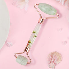 Dual End Jade Face Roller Skin Care Tool Resin Handle