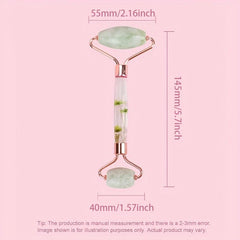 Dual End Jade Face Roller Skin Care Tool Resin Handle