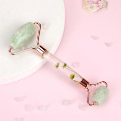 Dual End Jade Face Roller Skin Care Tool Resin Handle