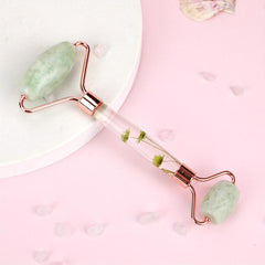 Dual End Jade Face Roller Skin Care Tool Resin Handle