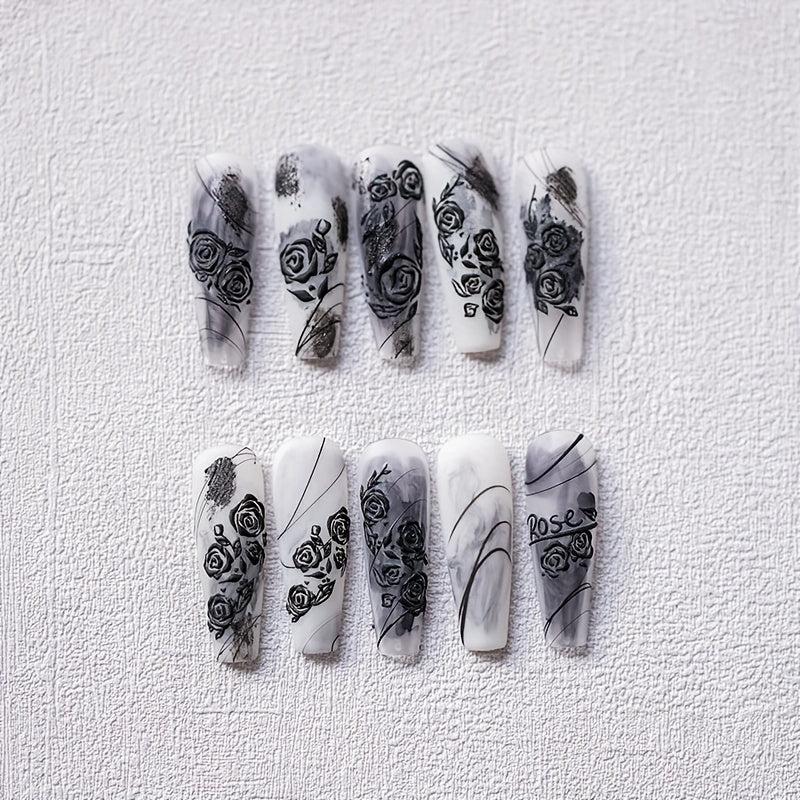 1 Pcs Rose Nail Stickers Self Adhesive Manicure 3D Nail Sticker